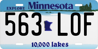 MN license plate 563LOF
