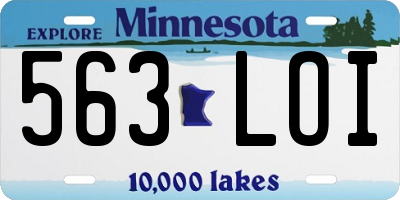 MN license plate 563LOI