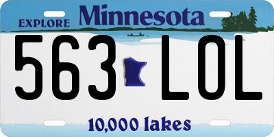 MN license plate 563LOL