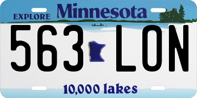 MN license plate 563LON