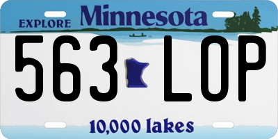 MN license plate 563LOP