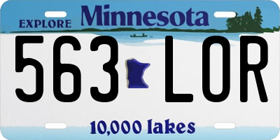 MN license plate 563LOR