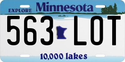 MN license plate 563LOT