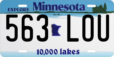 MN license plate 563LOU