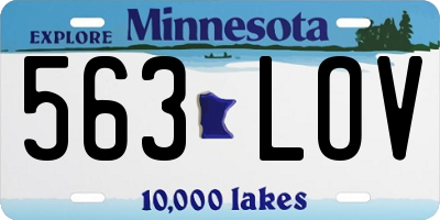 MN license plate 563LOV
