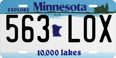 MN license plate 563LOX