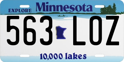 MN license plate 563LOZ