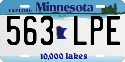 MN license plate 563LPE