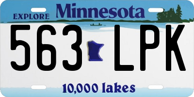 MN license plate 563LPK