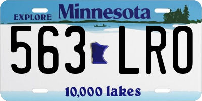 MN license plate 563LRO