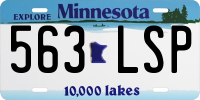 MN license plate 563LSP