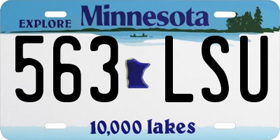 MN license plate 563LSU