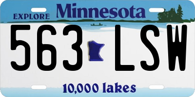 MN license plate 563LSW
