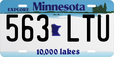 MN license plate 563LTU