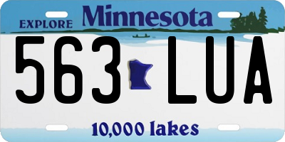 MN license plate 563LUA