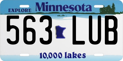 MN license plate 563LUB