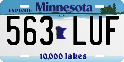 MN license plate 563LUF
