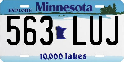 MN license plate 563LUJ