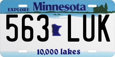 MN license plate 563LUK