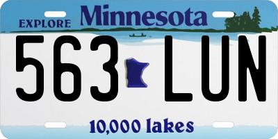 MN license plate 563LUN
