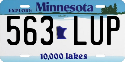 MN license plate 563LUP
