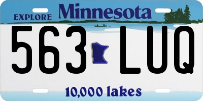 MN license plate 563LUQ