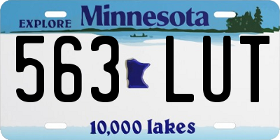 MN license plate 563LUT