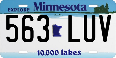 MN license plate 563LUV