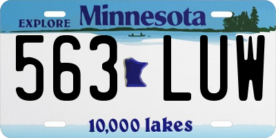 MN license plate 563LUW