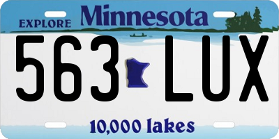 MN license plate 563LUX