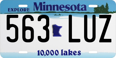MN license plate 563LUZ