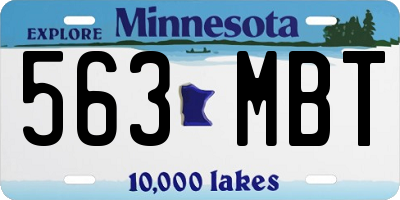 MN license plate 563MBT
