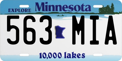 MN license plate 563MIA