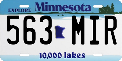 MN license plate 563MIR