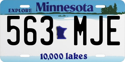 MN license plate 563MJE