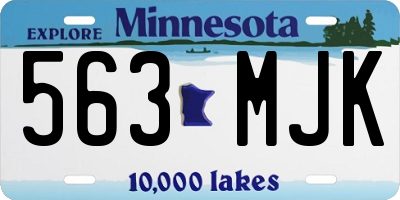 MN license plate 563MJK