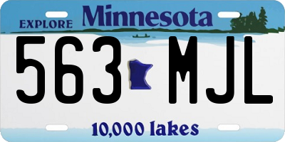 MN license plate 563MJL