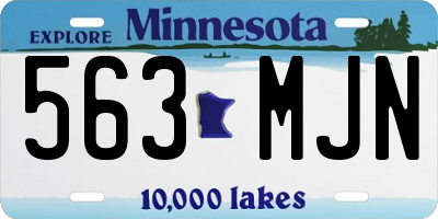 MN license plate 563MJN