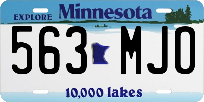 MN license plate 563MJO