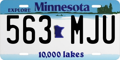 MN license plate 563MJU