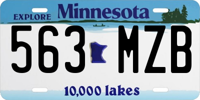 MN license plate 563MZB