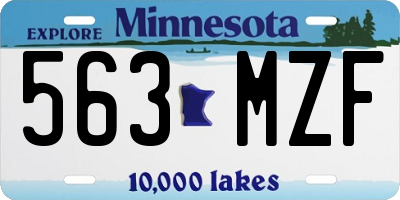 MN license plate 563MZF