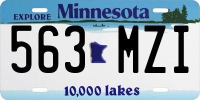 MN license plate 563MZI