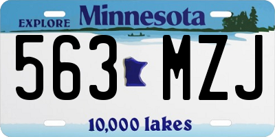 MN license plate 563MZJ