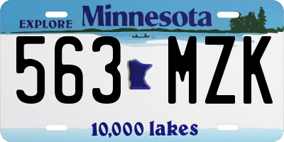 MN license plate 563MZK