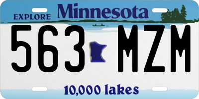 MN license plate 563MZM