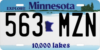 MN license plate 563MZN