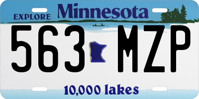 MN license plate 563MZP