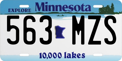 MN license plate 563MZS