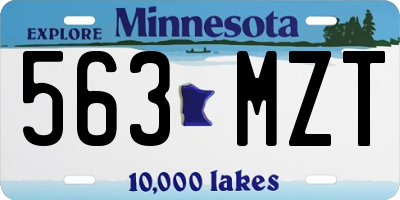 MN license plate 563MZT